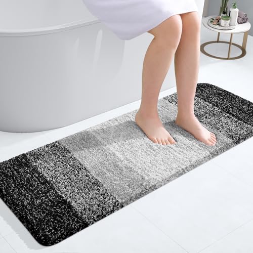 OLANLY Bathroom Runner Rugs 47x17, Extra Soft Absorbent Microfiber Bath