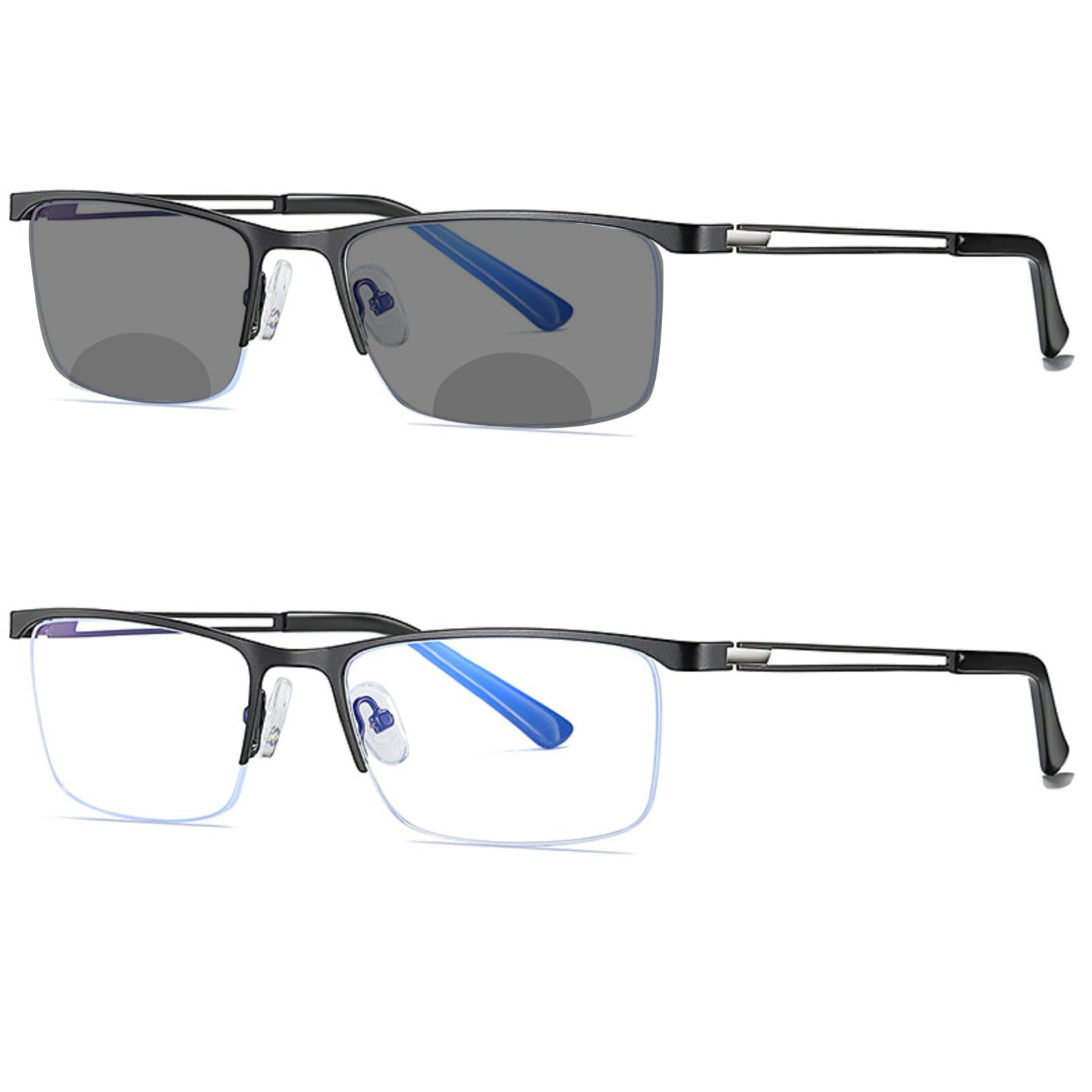 MINCL/2020 Fashion Men's Square Bifocal Reading Glasses Photochromic Lens Men Transition Sunglasses Presbyopia UV400