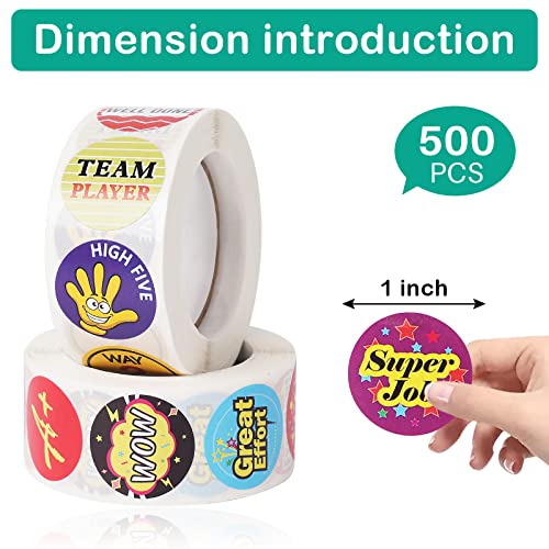 1000 Pcs Reward Stickers For Kids Classroom, Round Motivational And Praise Kids Sticker Labels To Motivate Responsibility & Good Habits (1" And 2 Rolls) #TOP2