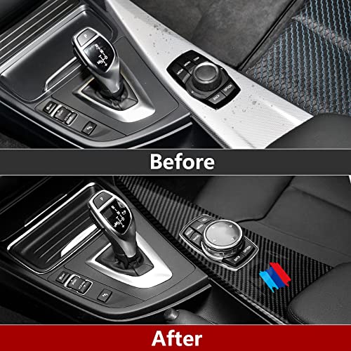 Image of Car Multimedia Panel Trim Carbon Fiber Decal Center Console Sticker fits for BMW 3 4 Series F30 F31 F34 3GT F32 F36 Accessories - F33 Convertible NOT