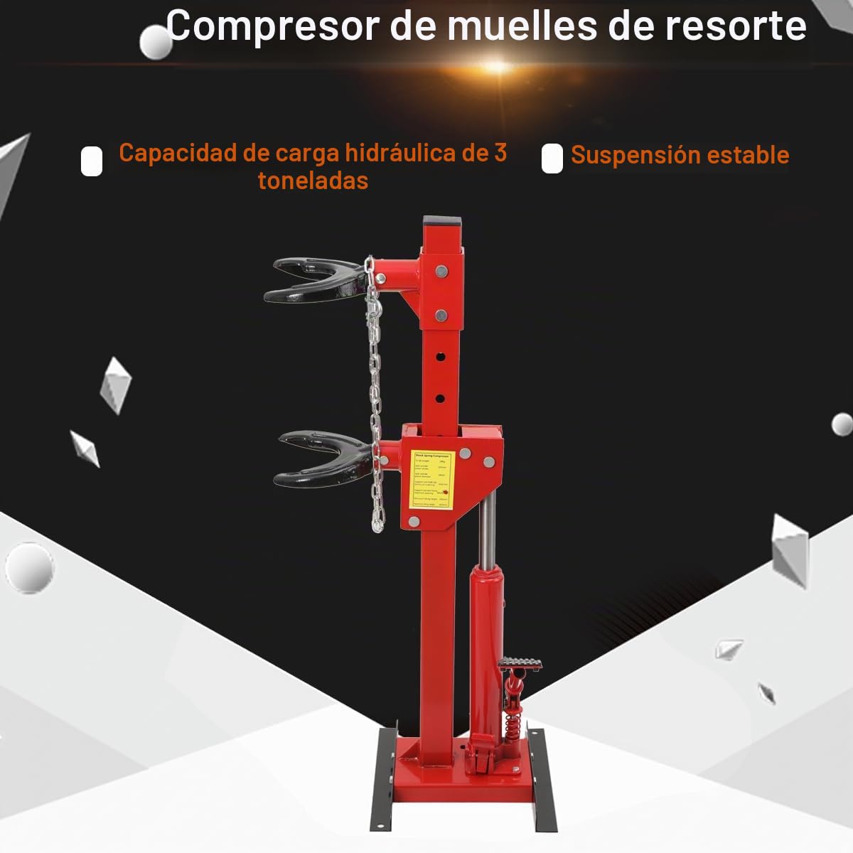 Compresor de muelles 3T para amortiguadores de coche, compresor hidráulico de amortiguadores, kit de prensa de amortiguador con muelle de suspensión, con 7 agujeros para pedal de altura