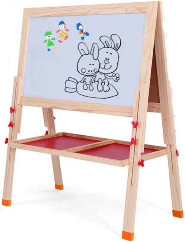Children's Drawing Board Kids Bedroom Wooden Sided Easel Chalk Drawing Board Children Learning