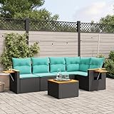 Photo Gallery brokky 3226792 set divani da giardino 6 pz con cuscini nero in polyrattan divano lounge in rattan,componibile,alta qualità,comfort superiore Photo Gallery brokky 3226792 set divani da giardino 6 pz con cuscini nero in polyrattan divano lounge in rattan,componibile,alta qualità,comfort superiore