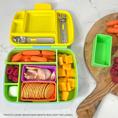Rectangular Silicone Lunch Box Dividers 3Pcs - Bento Box Divider 4"X2"X1.5" - Cupcake Baking Cups - Bento Box Accessories Meal Prep Containers #TOP1
