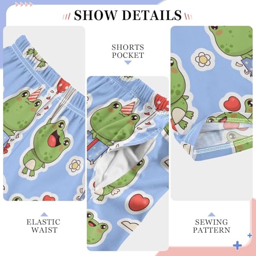 ZZKKO Cute Frogs Balloons Heart Boys Pants for Kids Jogger Pants with Pockets S-XL4