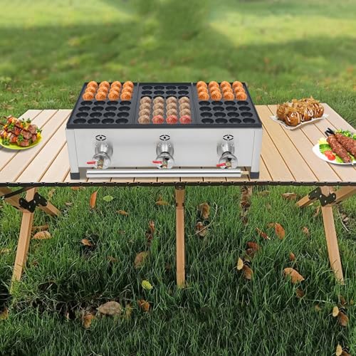 image for Eapmic Commercial Gas Takoyaki Maker Machine, 28-Hole Stainless Steel 