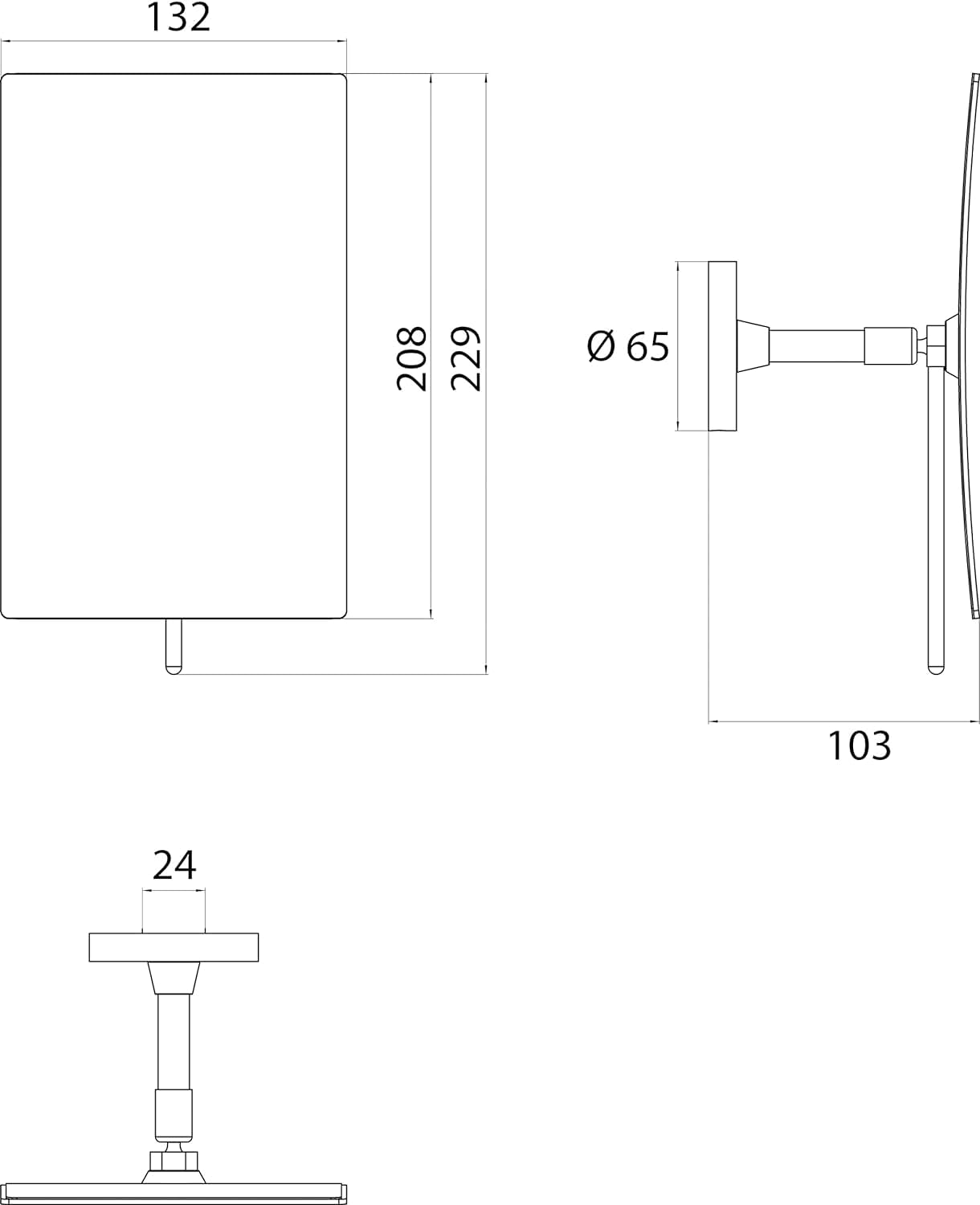 Emco Pure Rasatura e specchio cosmetico, ingrandimento 3x, cromato, per montaggio a parete per incollare nello specchio da bagno, ideale per truccare e rasare