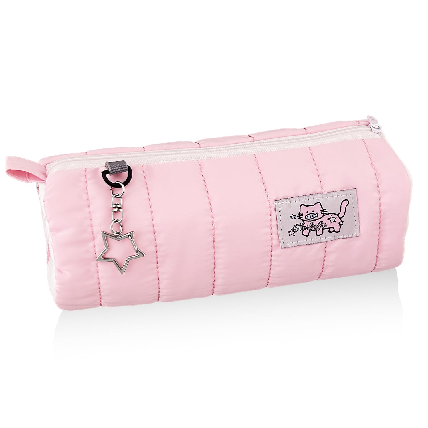 Flavizo Cute Pouch Cat Design Pink Zipper Case, Stationery Pouch for Girls, Portable Organizer Bag for School Supplies, Stylish Cosmetic Holder-image-43