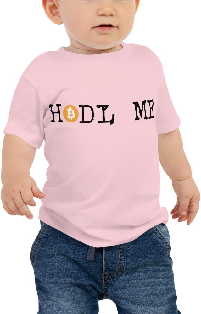 Bitcoin HODL Me Crypto Retro Vintage Casual Cotton Baby Jersey Short Sleeve Tee Heather Columbia Blue