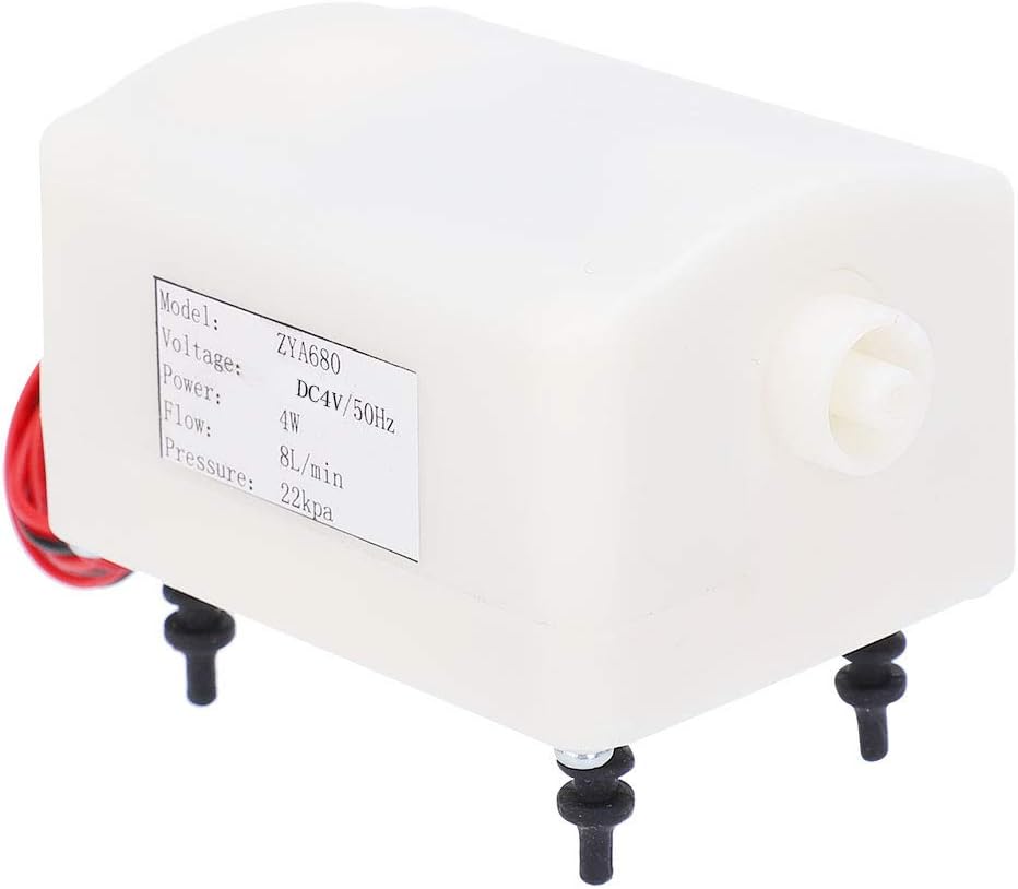 ZYA680 Electric Air Pump, 4W 68L/min 1525kpa Mini Air Pump Ultra Mute AC DC Electric Inflator for Inflatable Cushions Air Mattress Beds Boats(DC4V)