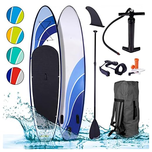 Brast Tabla Paddle Surf Hinchable Wave | 300-365Cm Varios Modelos | Incl. Accesorios Correa Para El Pie Remo Bomba Mochila De Transporte | Azul Verde Amarillo Rojo Turquesa Naranja Blanco | Glider 320