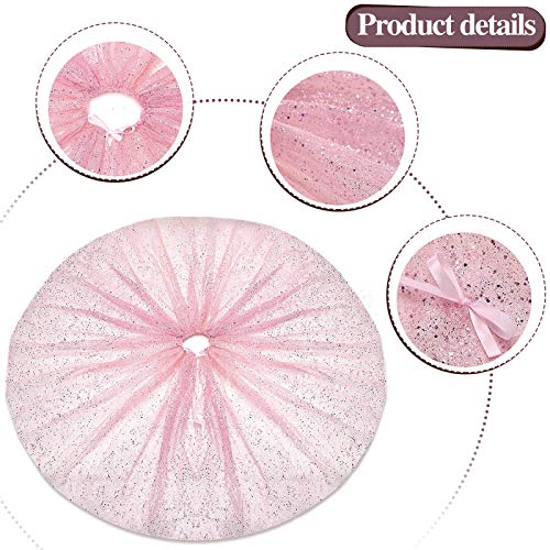 Jupe d'arbre de Noël en or rose à paillettes chic de 122 cm