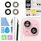ASDAWN Back Rear Camera Lens Glass Replacement for iPhone 15 6.1 inch and 15 Plus 6.7 inch with Pre-Installed Adhesive, Back Lens Glass with Installation Manual + Repair Tool Set