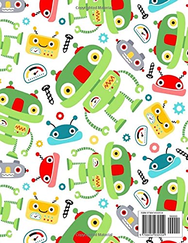 Primary Composition Notebook: Robot, Grades K-2 Kindergarten Writing Journal, Robot Lovers (Draw & W