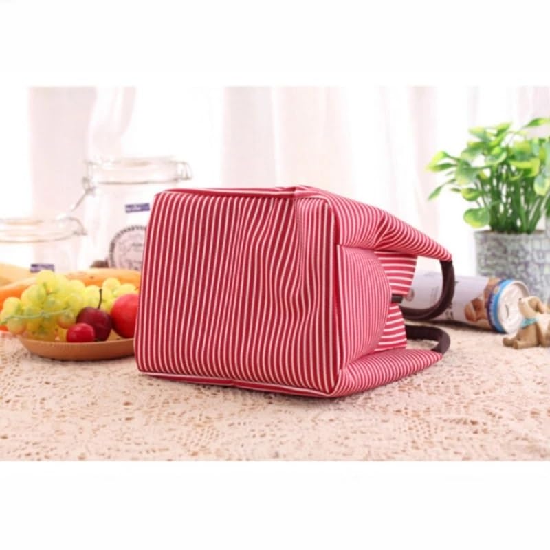 Bolsa de Almuerzo para Mujer Bolsa isotérmica Bolsas térmicas para Alimentos empaquetados Bolsa térmica Bolsa de Almuerzo para niños Bolsa para refrigerador (Color: Cian) (Rosa Fuerte)