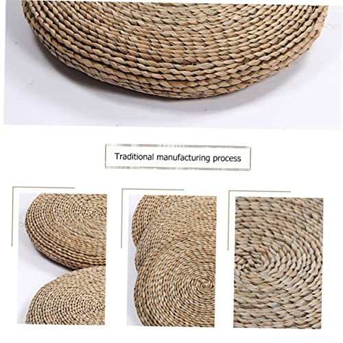 CAXUSD Space Cotton Seat Cushion 40Cm Round Handmade Yoga Meditation Pillow Comfortable Straw Braid Cushion for Home Use - Image 3