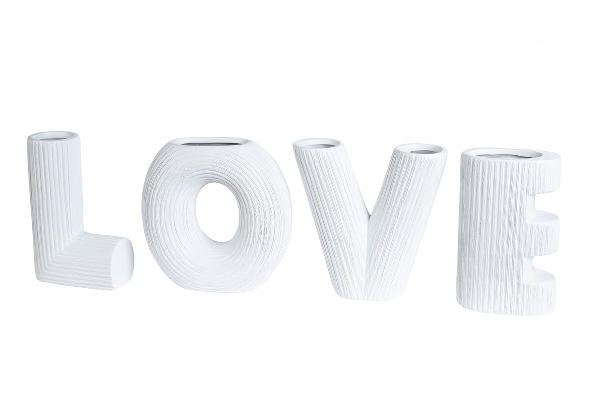 Vases décoratifs Love GILDE céramique crème | Centre de table salon et cadeau anniversaire