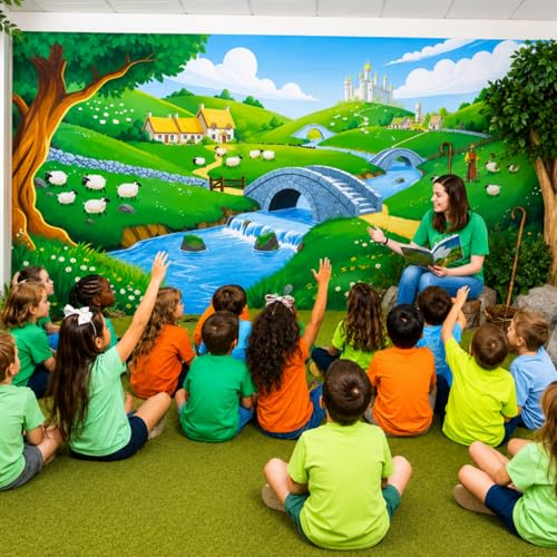 Moukeren 16x8.5 ft Emerald Isle Vbs Backdrop 2026 Ireland Sheep Background