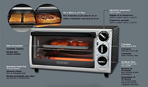 Proctor Silex 31122PS - Horno de tostadora con bandeja para hornear, color  negro : Amazon.com.mx: Hogar y Cocina