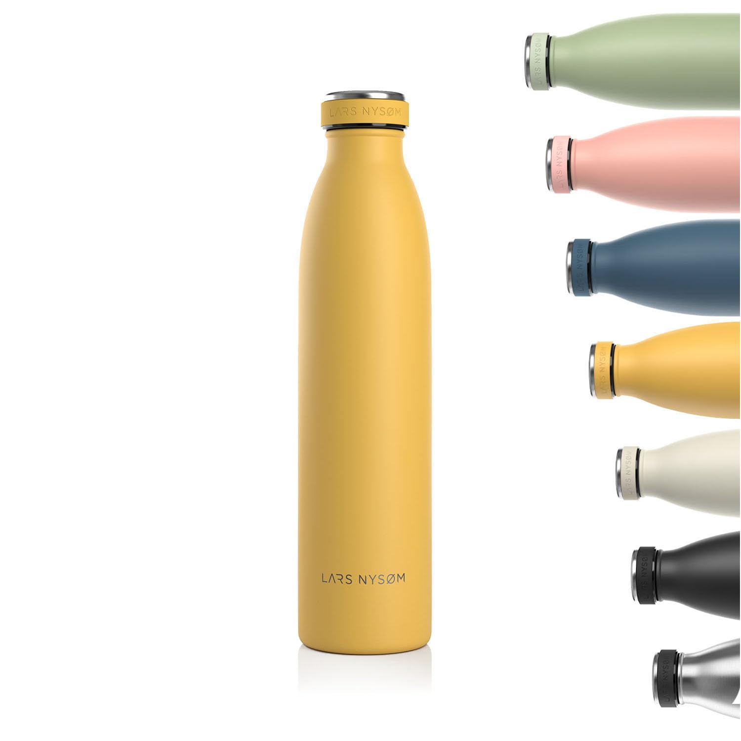 LARS NYSdiameter M Stainless Steel Insulated Water Bottle 350ml, 500ml, 750ml, 1L, 1 5 Liter, Mustard Yellow, 750 ml