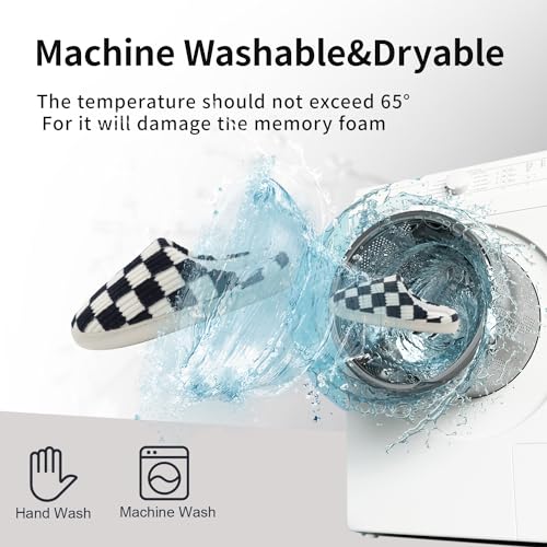 Women House Fuzzy Slippers - Plaid Scuff Checkered Slip-on Memory Foam Indoor Outdoor Comfortable Soft Slides4