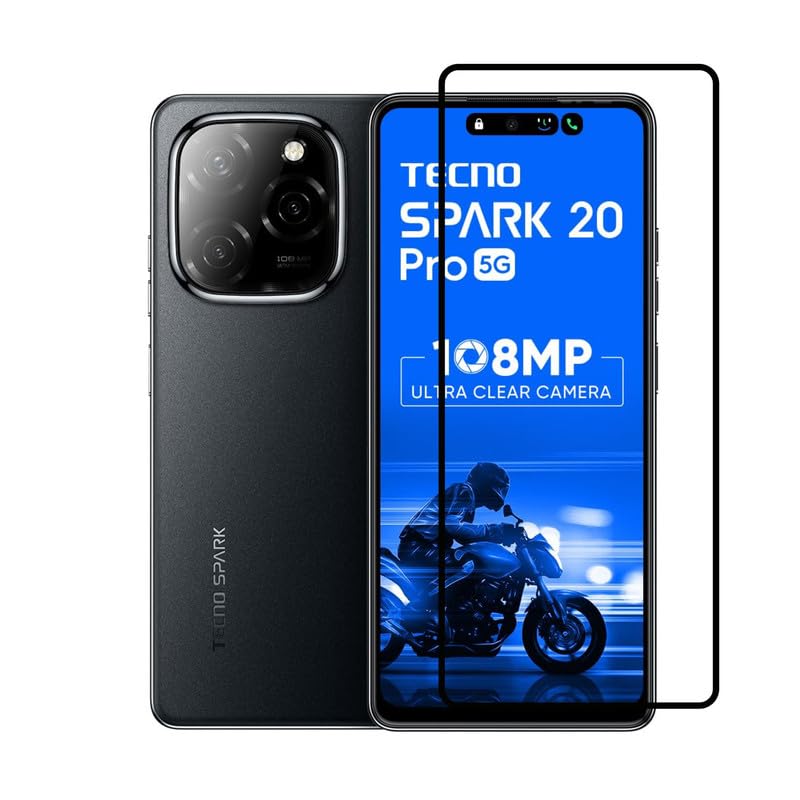 Image of Edge To Edge Screen Protector Tempered Glass For Tecno Spark 20 Pro 5G Cellphone With Easy Installation Kit