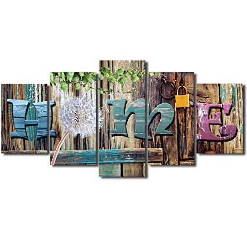 Large Vintage Home Sweet Home Canvas Wall Art 5 Panel Retro Modern Abstract Print Painting on Wood
