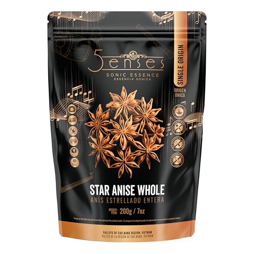 5Senses Whole Star Anise Pods, Single Origin Premium Whole Spice, 200 Gram