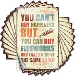 Adesivi scherzi per adulti You Can't Buy Happiness But Can Fireworks adesivi divertenti 10 pezzi adesivi divertenti per adulti uomini decorazione (6 x 9 cm)