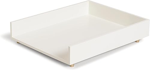 U Brands Juliet - Bandeja de papel, suministros de organización de oficina, blanco y dorado, 1 unidad