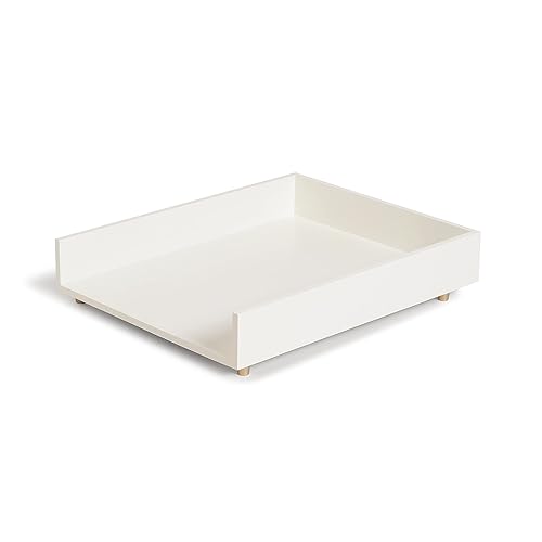 U Brands Juliet - Bandeja de papel, suministros de organización de oficina, blanco y dorado, 1 unidad