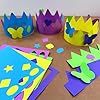 264pcs DIY Party Crown Kit – Makes 12 Princess King Children's Party Crowns, US Made HAPPY Colored Card Stock Easy Punch Out Craft for Royal Themed Birthday Party, Play Dates, Children's Theater Plays #1