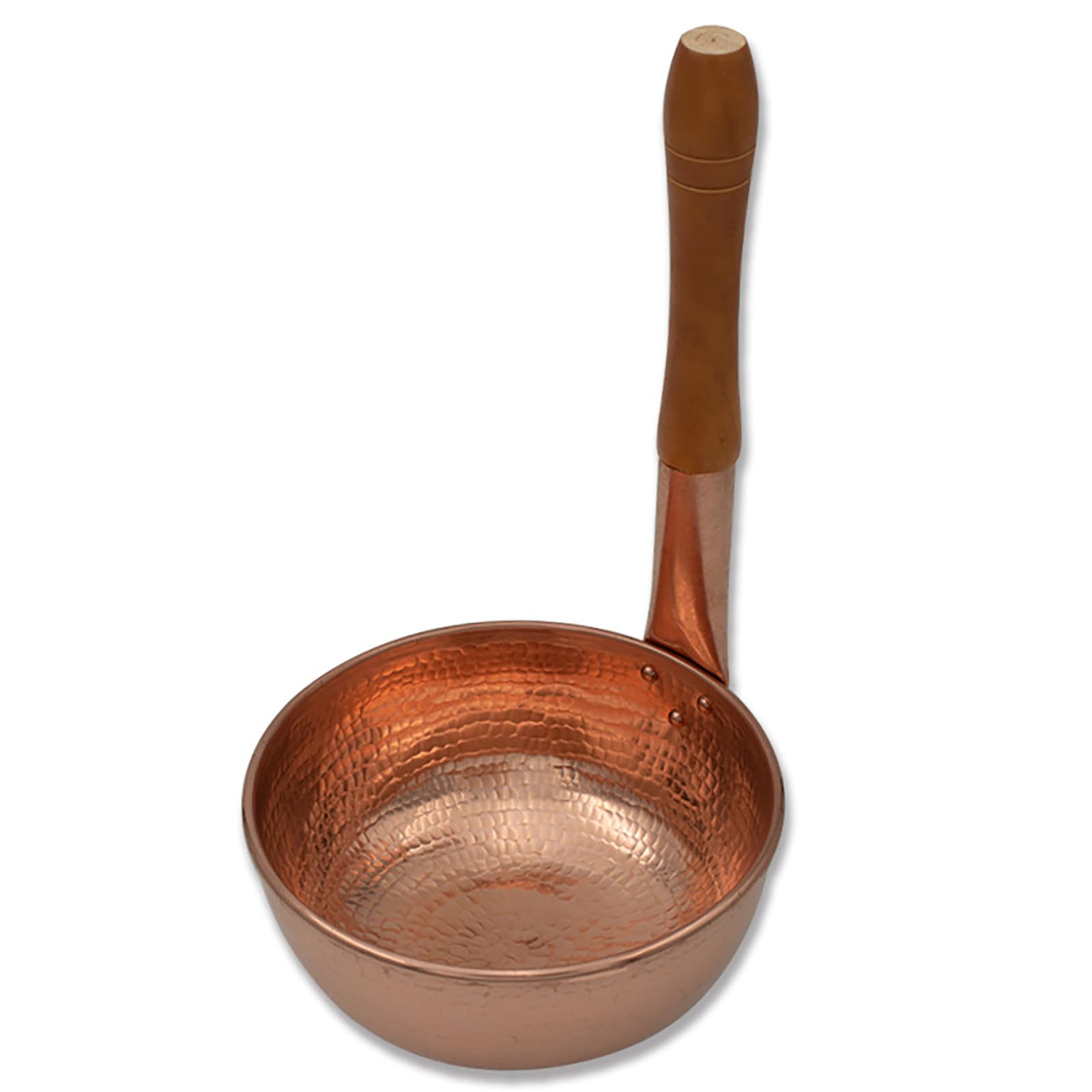 JKJZSALJ Flat Bottom Copper Saucepan - Multifunctional Stovetop Pot For Soups, Butter Warming, And Stock Cooking,Vertical Handle,2L