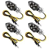 Pmqs 4 Pièces Clignotant Moto LED 12V Universel Indicateurs LED Moto Étanche IP65 Mini Clignotants 5 LED Haute Luminosité pour Scooter Moped Quad Off Road Ambre Facile à Installer