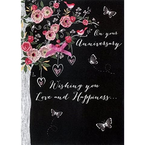 Beautiful Hand-Finished Anniversary Greeting Card Cover
