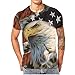 RXBC2011 Men's American Flag Eagle 3D Printed T-shirt USXL Black