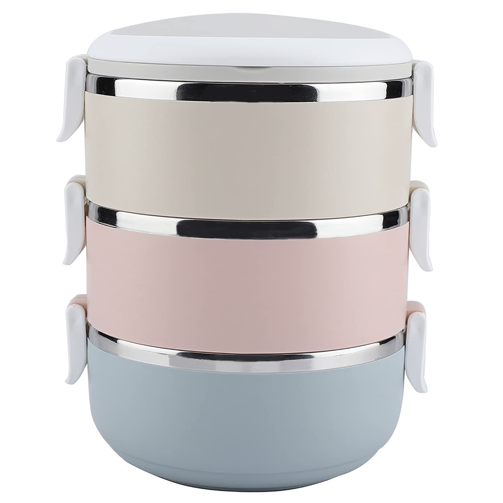 Bento Box in Acciaio Inossidabile a 3 Strati, Scatola per Il Pranzo Isolata di Grande capacità, può Essere Riscaldata E Sigillata, Adatta per Viaggi di Picnic in Famiglia