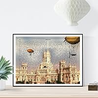 Nacnic Lámina Ciudad de Madrid. Estilo Vintage. Ilustración,