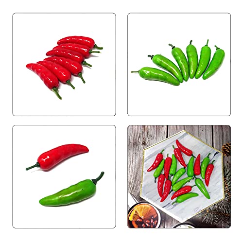 Honbay 50Pcs Foam Mini Pepper Chili Artificial Hot Chili Lifelike Fake Vegetable For Home Kitchen Party Decoration #TOP4