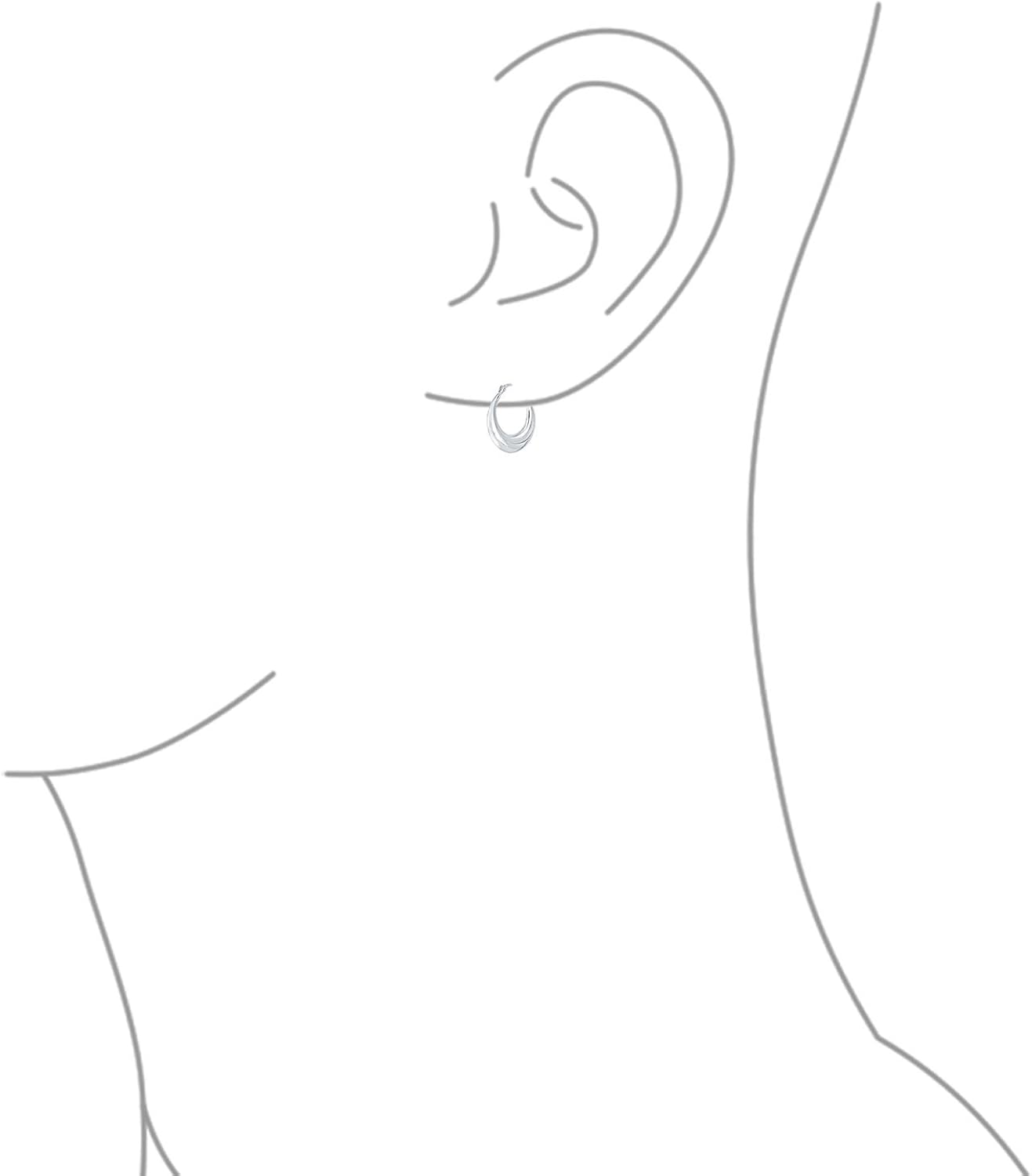 Round Circle Polished Finish Crescent Tapered Tube Hoop Earrings For Women 925 Sterling Silver Hinged Notched Post .5.75, 1, 1.2 Inch Dia - Image 4