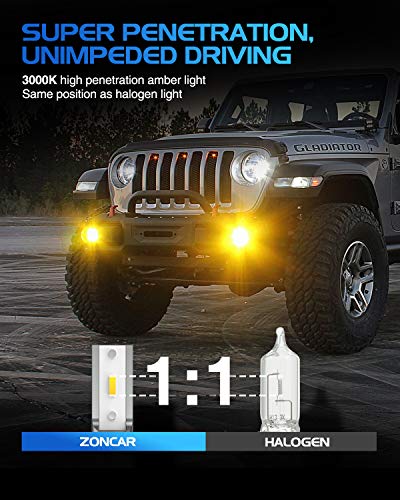image for ZonCar 9006 Led Fog Light Bulbs Yellow, 4000 Lumens Super Brighter 900