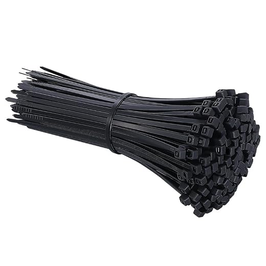 100pcs Cable Zip Ties Heavy Duty （8 Inch）, Premium Plastic Wire Ties Cable Ties, Self-Locking Nylon Tie Wraps for Indoor Outdoor -Black