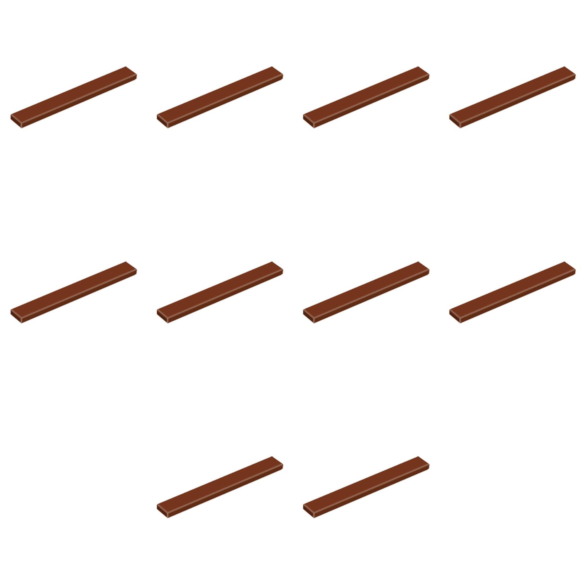 LEGO Tile 1 x 8, Part 4162 (Reddish Brown, 10, Bricks) โ image 1