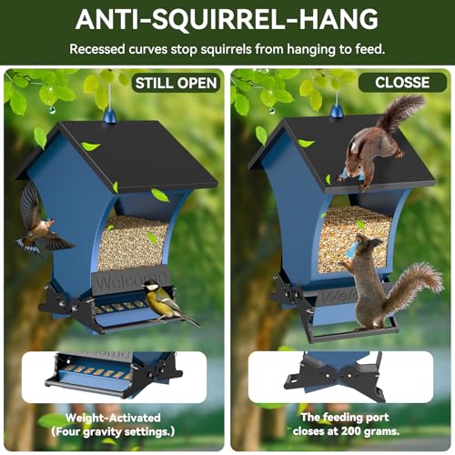 image for Wildpark Squirrel Proof Bird Feeders for Outdoors, 5LB Metal Hanging F