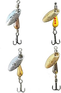 インライン パクパク スピナー 渓魚専用設計 渓流ルアー 4色セット トラウト 渓流 レイクトラウト スプーン ベイト ルアー ブレード スプーンジグ