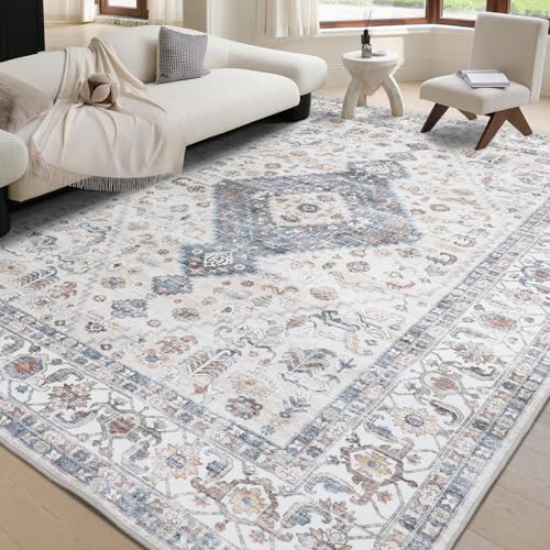 phonzenuo Washable Vintage Area Rug 8x10 - Large Soft Traditional