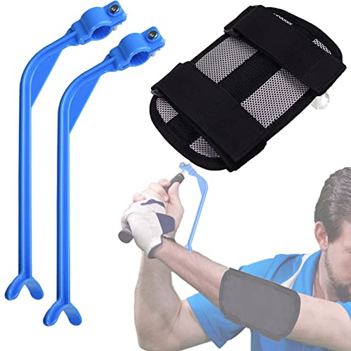 SAEBEL Golf Training Aid Kit, Elbow Brace and Wrist Hinge Trainer Swing Posture Correcter for Men Women