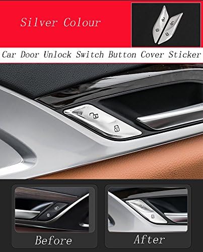 Amazon カースタイリング内装金属マルチメディアボタンカバー装飾トリムステッカーアクセサリー用bmw 5シリーズg30 G38アクセサリー Silver 2 内装パーツ 車 バイク