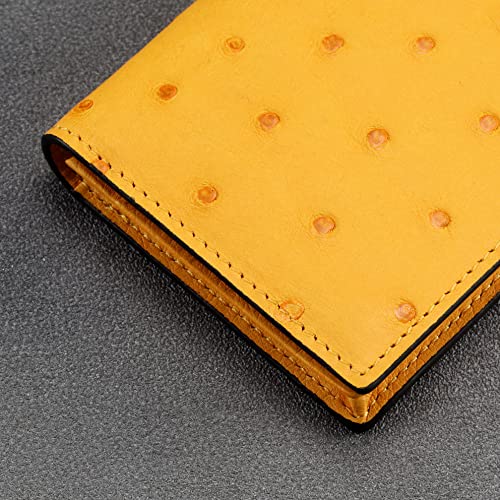 Image of HISCOW Full Grain Leather Business Card Holder Case | Minimalist EDC wallet, gusset holds 25 cards, ID window, fits folded bills, bifold profile, premium gifts for men & women