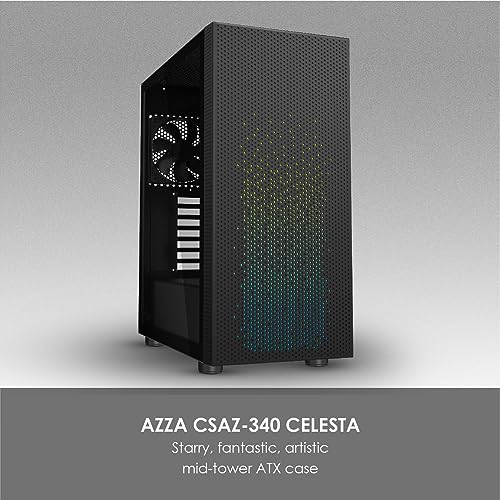 Gabinete para PC AZZA CSAZ-340F CELESTA, torre media ATX, diseño gaming con iluminación RGB, soporta tarjetas gráficas de hasta 350 mm miniatura 2